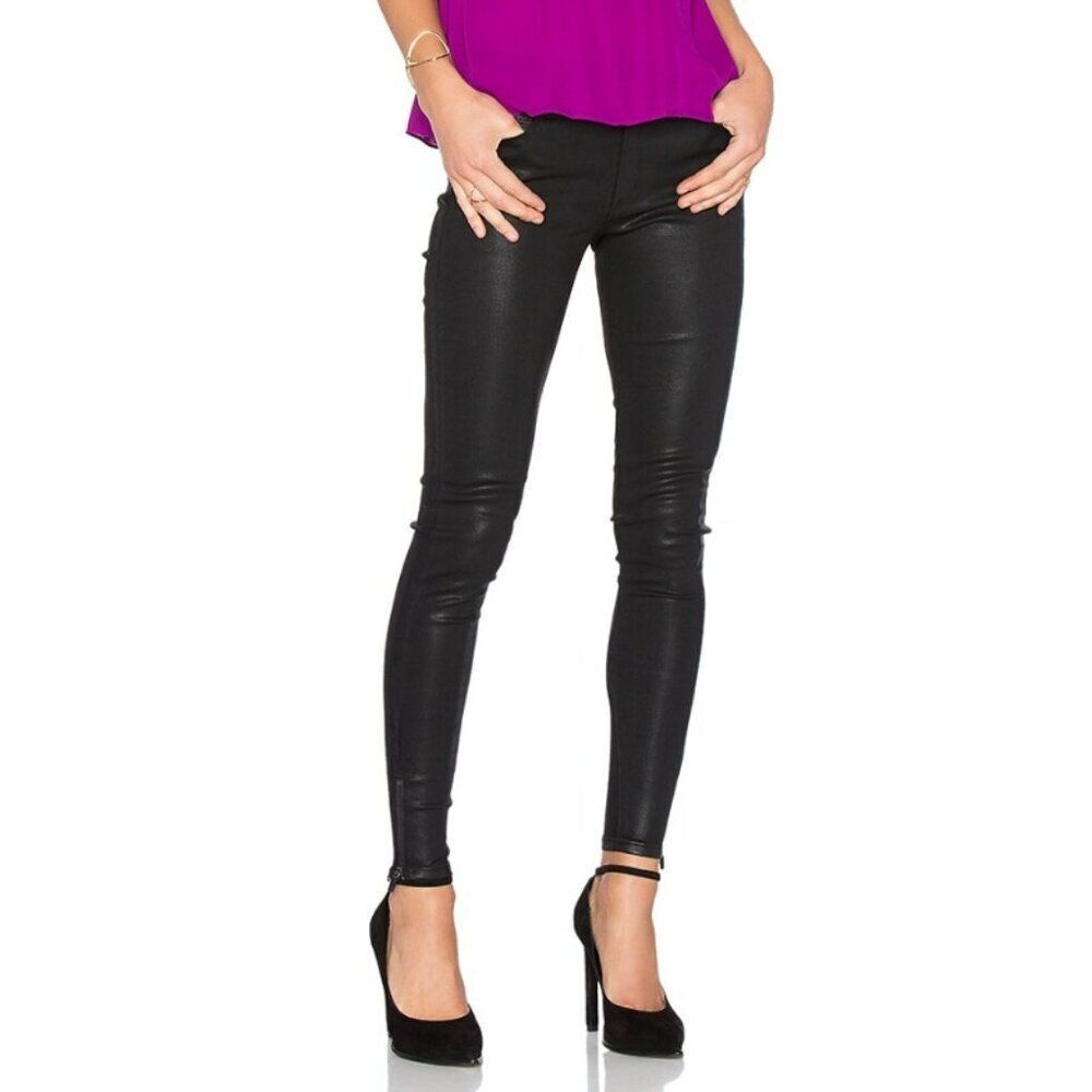 NWOT Weslin + Grant The Greaser Skinny Jeans in Slick Black in Size 27